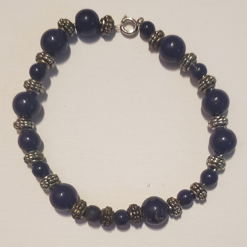 Handmade Bracelet blue and silver